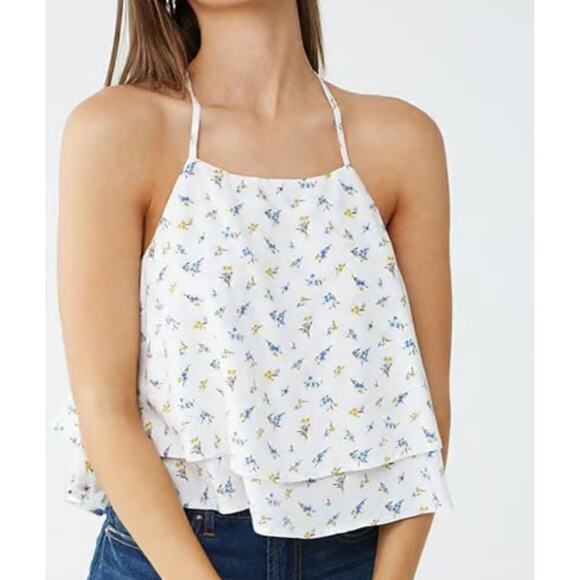 Forever 21 NWT Layer Floral Cami Top Cottagecore Razor Back Fairycore Size M - Picture 1 of 16